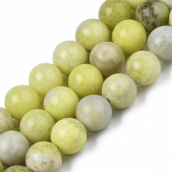 Natural Yellow Mustard Jasper Beads Strands, Round, 8~8.5mm, Hole: 1mm, about 47pcs/strand, 15.5 inch(X-G-Q462-8mm-39)