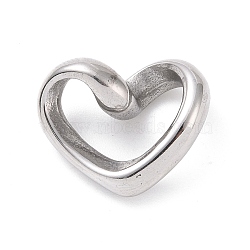304 Stainless Steel Linking Rings, Twisted Heart, Stainless Steel Color, 13x16x7mm, Inner Diameter: 3.5x11mm(STAS-G276-01P)