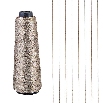 Polyester & Metallic Wrapped Core Cord, for Gift Wrapping Making, Round, Moccasin, 0.8mm, about 100g/roll