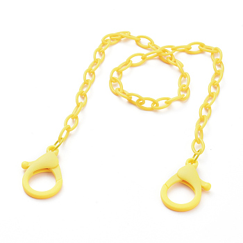 Personalized ABS Plastic Cable Chain Necklaces, Handbag Chains, with Lobster Claw Clasps, Yellow, 18.97 inch(48.2cm)