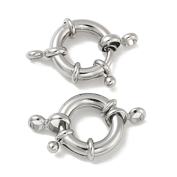 Brass Spring Ring Clasps, Platinum, 17x5mm, Hole: 3mm