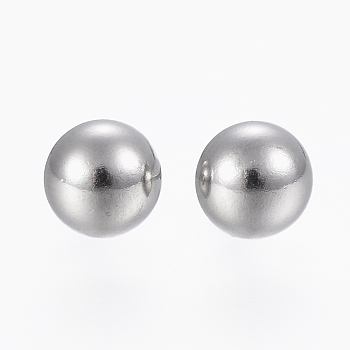 201 Stainless Steel Stud Earring Findings, with 304 Stainless Steel Pins, Half Round, Stainless Steel Color, 14x6x3mm, Pin: 0.8mm