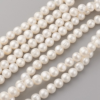 Natural Cultured Freshwater Pearl Beads Strands, Potato, Seashell Color, 8~9x7~8mm, Hole: 0.5mm, about 51pcs/strand, 14.17 inch(36cm)