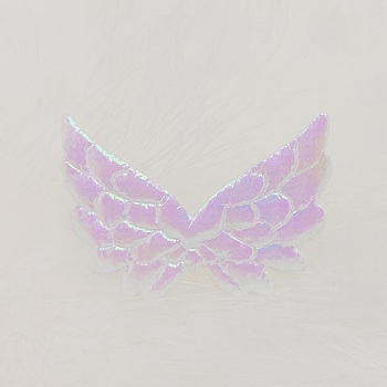 Cloth Embossing Wings, AB Color, Decorate Accessories, White, 35x50x1mm