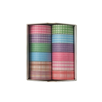 12 Rolls Retro Decorative Paper Tapes, Floral Adhesive Tapes, for DIY Scrapbooking Supplie Gift Decoration, Colorful, 15mm, about 2.19 Yards(2m)/Set