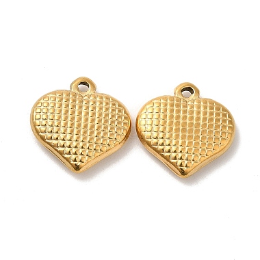 Real 18K Gold Plated Heart 304 Stainless Steel Pendants