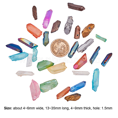 Electroplated Natural Quartz Crystal Bead Strands(G-OC0001-53)-3