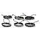 6Pcs 6 Style Adjustable Braided Imitation Leather Cord Bracelet Set with Waxed Cord for Men(BJEW-F458-06)-2