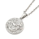 Brass Micro Pave Clear Zirconia Pendant Necklace for Women(NJEW-B100-05P)-1