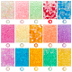 195G 15 Colors Transparent Frosted Glass Beads(GLAA-OC0001-40)-1