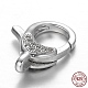 Rhodium Plated 925 Sterling Silver Rhinestone Lobster Claw Clasps(STER-N014-12)-1