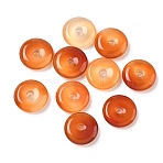 Natural Agate Dount/Pi Disc Charms, Dyed & Heated, Chocolate, 15x4mm, Hole: 2.5~3mm(G-L646-09B-02)
