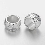 Rondelle Tibetan Style Alloy Beads, Lead Free & Cadmium Free, Large Hole Beads, Silver Color Plated, 13x8mm, Hole: 10mm(K0NHD021)
