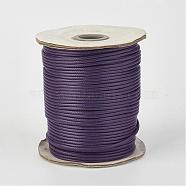 Eco-Friendly Korean Waxed Polyester Cord, Indigo, 2mm, about 90yards/roll(80m/roll)(YC-P002-2mm-1137)
