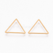 304 Stainless Steel Linking Ring, Triangle, Golden, 20x22.5x0.8mm(STAS-S079-27B)