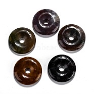 Natural Indian Agate Pendants, Donut/Pi Disc, Donut Width: 11~12mm, 28~30x5~6mm, Hole: 6mm(G-F524-B15)