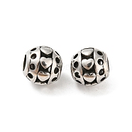 316 Surgical Stainless Steel  Beads, Heart, Antique Silver, 10x9mm, Hole: 4mm(STAS-Q304-45AS)