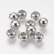 CCB Plastic Beads, Large Hole Bead, Rondelle, Platinum, 12x9.5mm, Hole: 6.5mm(CCB-P004-15P)