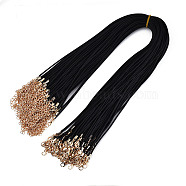 Waxed Cord Necklace Making with Iron Findings, Black, 17 inch, 1.5mm thick(NJEW-R229-1.5mm-G)