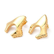 Ion Plating(IP) 304 Stainless Steel Arch Stud Earrings, Real 18K Gold Plated, 26x22.5mm(EJEW-K244-34G)