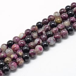 Natural Tourmaline Beads Strands, Grade AB, Round, 6~7mm, Hole: 1mm, about 60~67pcs/strand, 15.7 inch(G-R446-6mm-02)