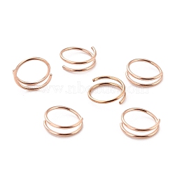 Double Nose Ring for Single Piercing, Spiral 316 Stainless Steel Nose Ring for Women, Piercing Body Jewelry, Rose Gold, 1~3x10mm, Inner Diameter: 8mm(AJEW-C010-02RG-02)