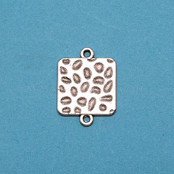 Tibetan Style Zinc Alloy Links Connectors, Cadmium Free & Lead Free, Square, Antique Silver, 26x19x1.5mm, Hole: 1.8mm(FIND-WH0094-87AS)