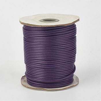 Eco-Friendly Korean Waxed Polyester Cord, Indigo, 2mm, about 90yards/roll(80m/roll)