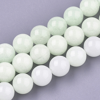 Synthetic Luminous Stone Beads Strands, Round, Honeydew, 18mm, Hole: 1.5mm, about 22pcs/strand, 14.9 inch