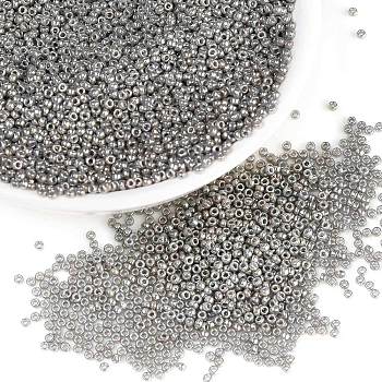 MIYUKI Round Rocailles Beads, Japanese Seed Beads, 15/0, (RR1865) Opaque Smoke Gray Luster, 15/0, 1.5mm, Hole: 0.7mm, about 27777pcs/50g