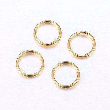 304 Stainless Steel Open Jump Rings, Golden, 20 Gauge, 5x0.8mm, Inner Diameter: 3.5mm