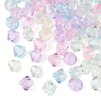 Transparent Acrylic Beads, Bicone, Faceted, Mixed Color, 6x5.5~6x5.5~6mm, Hole: 1.4mm, about 6666pcs