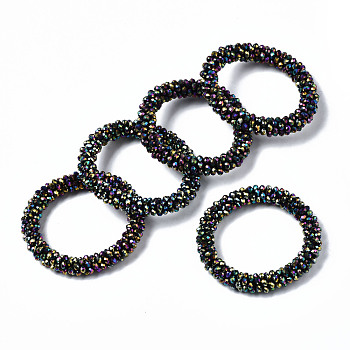 Faceted Electroplate Glass Beads Stretch Bracelets, Torsade Bracelets, Rondelle, Colorful, Inner Diameter: 2 inch(5cm)