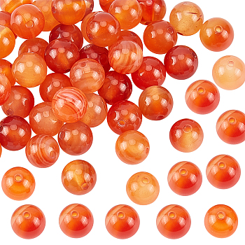 1 Strand Natural Red Agate Beads Strands, Round, Grade A, 8mm, Hole: 1mm, about 45pcs/strand, 16 inch