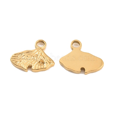 Real 18K Gold Plated Leaf 304 Stainless Steel Charms