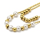 304 Stainless Steel Coreana Chains Double Layer Necklaces(BJEW-K257-04G)-3