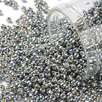 TOHO 11/0 Round Beads, Japanese Seed Beads, (PF565) PermaFinish Silver Grey Metallic, 2.2mm, Hole: 0.8mm, about 1110pcs/bottle, 10g/bottle(SEED-JPTR11-PF0565)