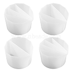 4Pcs 4 Styles Reusable Split Cup for Paint Pouring, Silicone Cups for Resin Mixing, White, 90x79x55mm, 1pc/style(DIY-YWC0006-04)