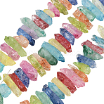 2 Strands Natural Dyed Quartz Pointed Stick Beads Strands, Top Drilled Beads, Nuggets, Mixed Color, 15~35x3~8mm, Hole: 1mm, about 34pcs/strand, 7.48''(19cm)(G-PA0001-77)