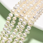 Natural Cultured Freshwater Pearl Beads, Potato, Seashell Color, 4~5mm, Hole: 0.8mm, about 71~72pcs/strand, 13.70~13.98 inch(34.8~35.5cm)(PEAR-Q016-01A-01)