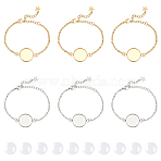 DIY Blank Dome Bracelet Making Kit, Including 304 Stainless Steel Flat Round Link Bracelet Settings, Glass Cabochons, Golden & Stainless Steel Color, 20Pcs/box(DIY-UN0004-98)