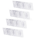 Self-adhesive Acrylic Wall Hook Hangers, Silver, 59x185x28mm(AJEW-TADJ0001-09B-01)