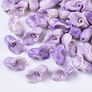 Synthetic Coral Beads, Dyed, Two Tone, Calla Lily, Orchid, 15x10x9mm, Hole: 1.5mm(X-CORA-R017-29-B05)