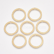Smooth Surface Alloy Pendants, Ring, Matte Gold Color, 33x32.5x2mm, Hole: 1.8mm(PALLOY-T067-73MG)