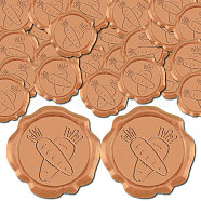 100Pcs Adhesive Wax Seal Stickers, Envelope Seal Decoration, For Craft Scrapbook DIY Gift, Carrot, 30mm(DIY-CP0011-13E)