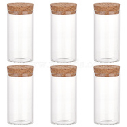 Glass Bottle, with Cork Plug, Wishing Bottle, Column, Clear, 3.7x7.8cm, Inner Diameter: 3.4cm(CON-WH0086-079)