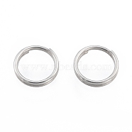304 Stainless Steel Split Rings, Double Loops Jump Rings, Stainless Steel Color, 5x1mm, Inner Diameter: 3.5mm, Single Wire: 0.5mm(STAS-N092-171E-01P)