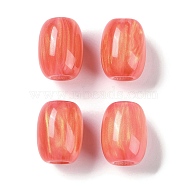 Resin European Beads, Large Hole Beads, Imitation Cat Eye, Barrel, Red, 16x12mm, Hole: 5.2mm(RESI-F055-11B)