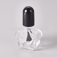 Transparent Glass Nail Polish Empty Bottle, with Brush, Flower Shape, Clear, 5.35x3x1.55cm, Capacity: 4ml(0.13 fl. oz)(MRMJ-WH0058-02A)