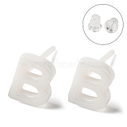 Hypoallergenic Bioceramics Zirconia Ceramic Stud Earrings, No Fading and Nickel Free, Alphabet, Letter B, 7x5.5mm(EJEW-F340-04B)